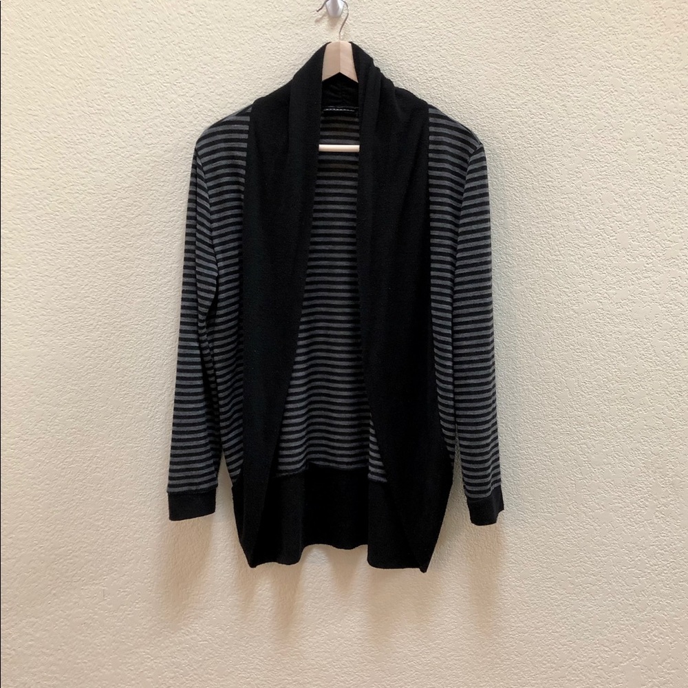 Metaphor grey and black striped open cardigan